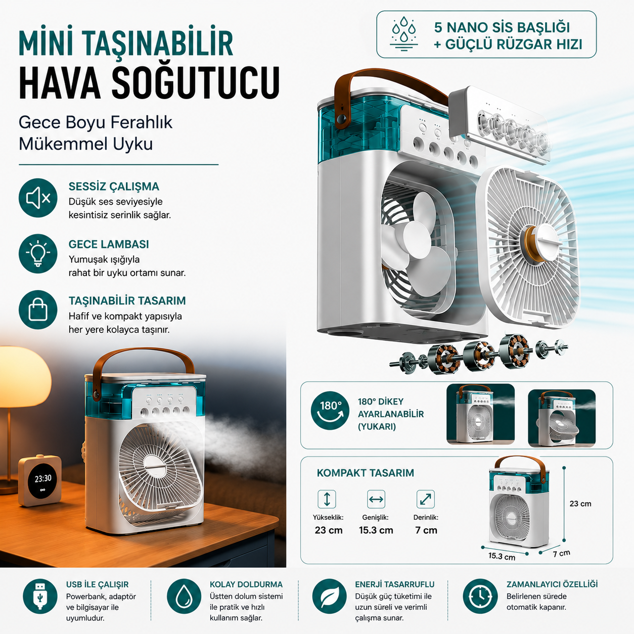 Lumaturk- Mini Soğutucu Fan