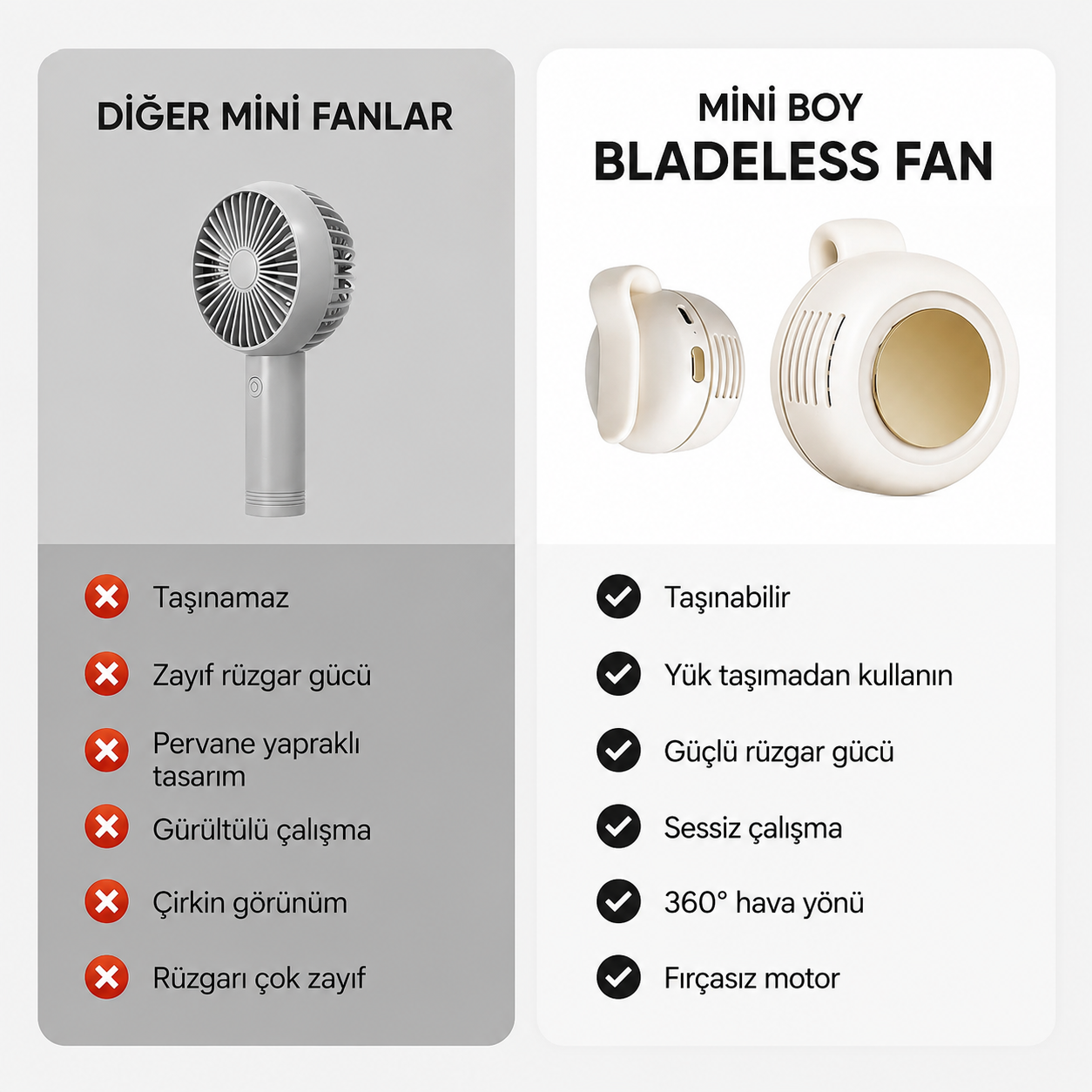Lumaturk- Taşınabilen Mini Kişisel Fan