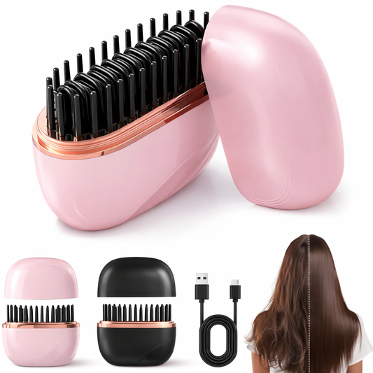 Lumaturk- Kablosuz Mini Saç Düzleştirici Tarak | 3 Kademeli Isı Ayarlı